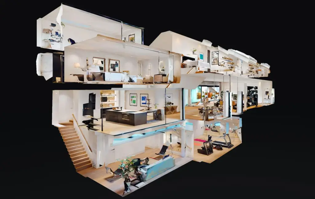 Dollhouse view of real estate 3D tours in Middle Tennessee using Matterport